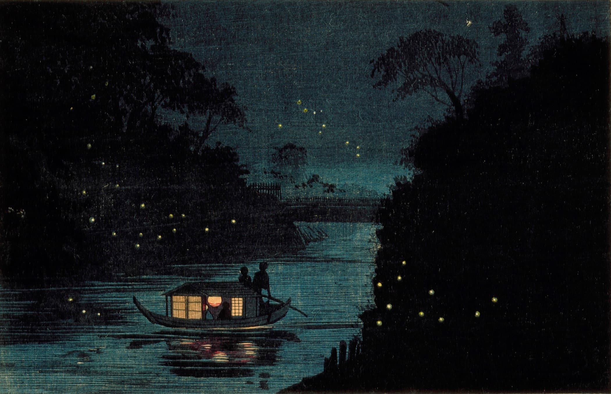 Fireflies at Ochanomizu (Kobayashi Kiyochika  |  wikimedia.org)