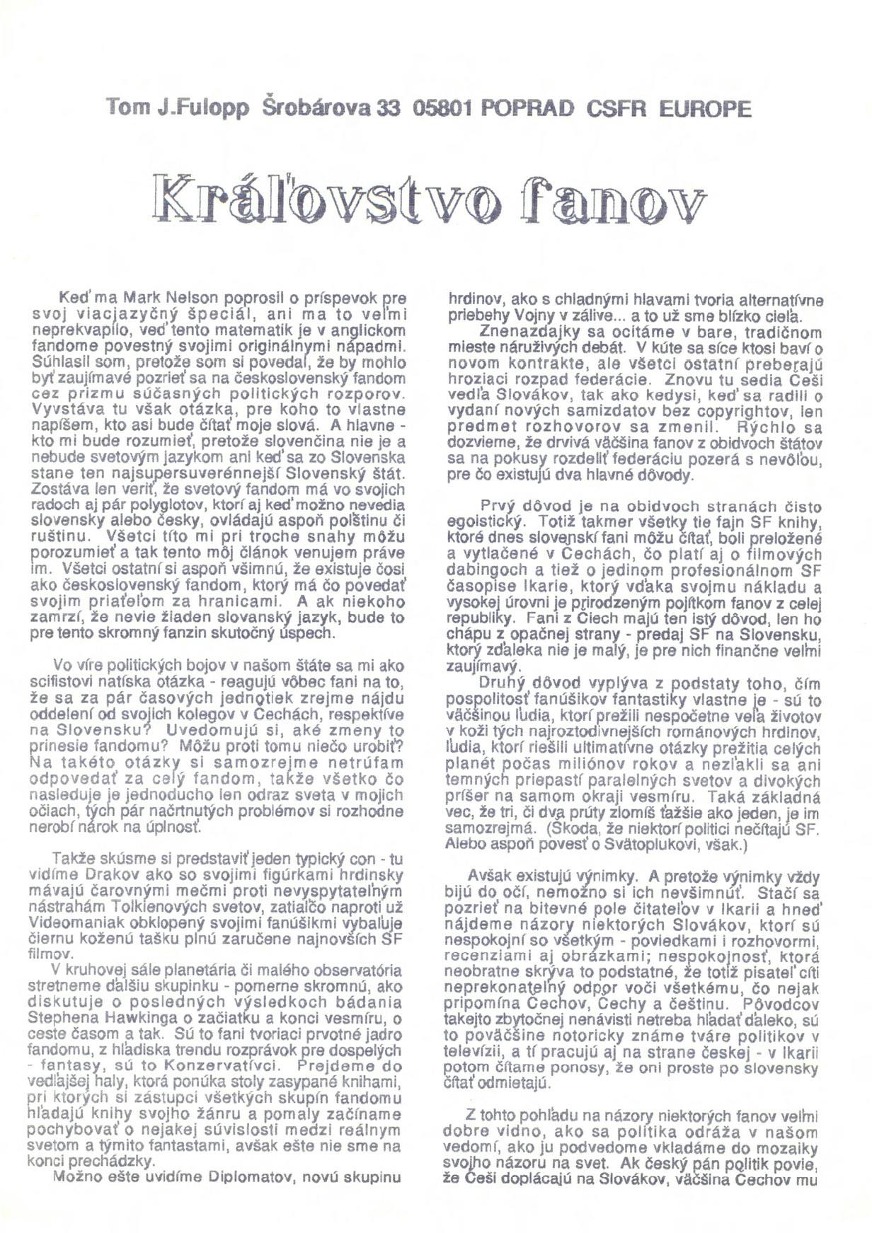 Sken prvej strany vytlačeného článku (Tomáš Fülöpp)