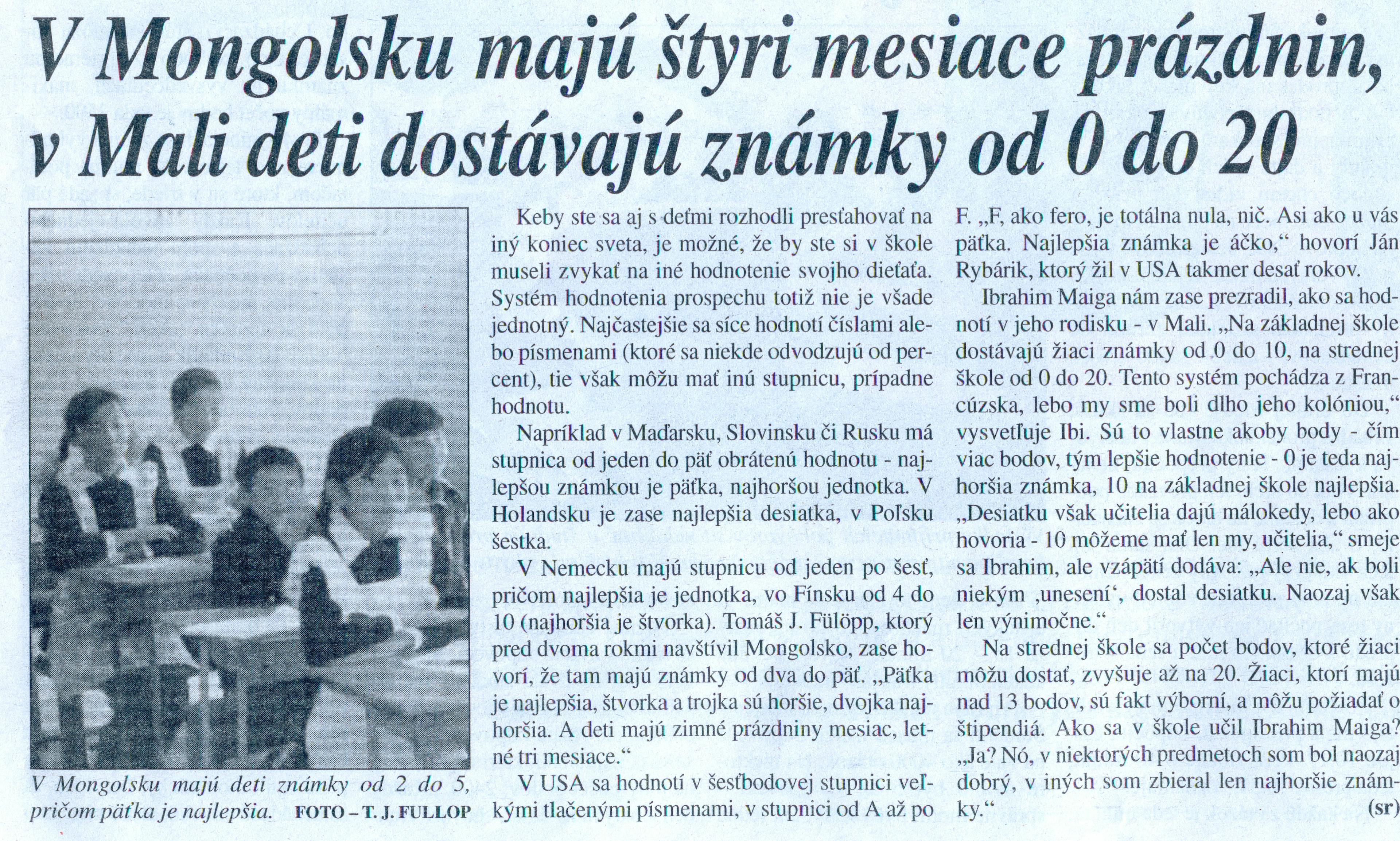 Článok v denníku SME z 29. júna 2004 (Soňa Rebrová  |  sme.sk)