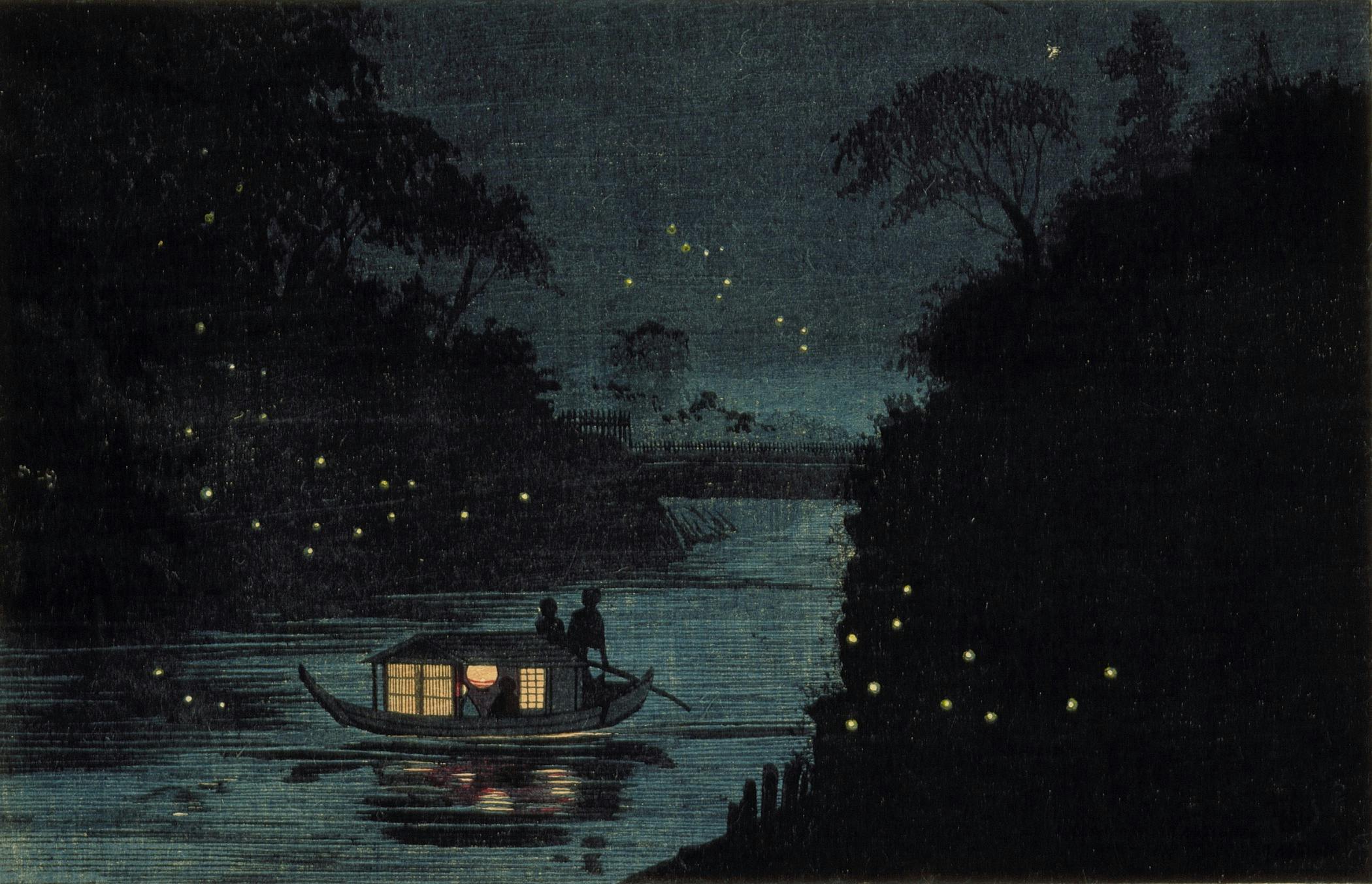 Fireflies at Ochanomizu (Kobayashi Kiyochika  |  wikimedia.org)
